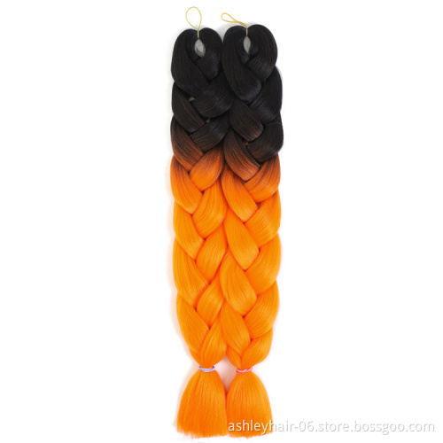 32 Inch 330G Premium Fiber Two Colored Jumbo Ultra Braiding Synthetic Hair Extensions